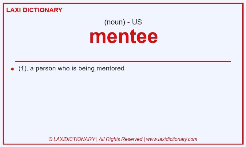 Definition mentee in American English