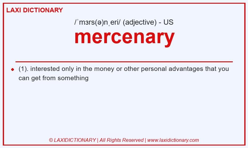 Definition mercenary in American English