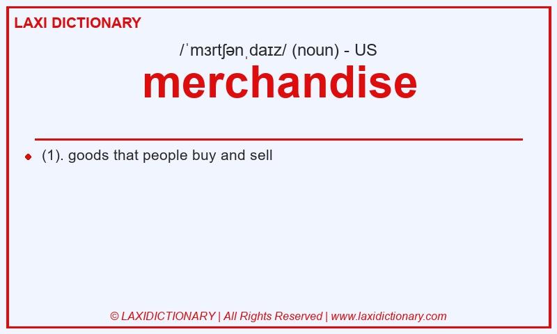 Definition merchandise in American English