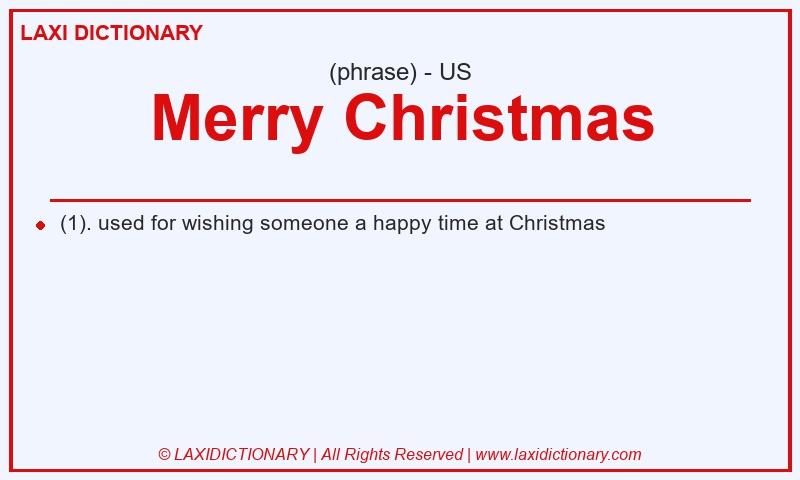 Definition Merry Christmas in American English