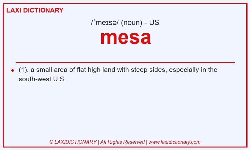Definition mesa in American English