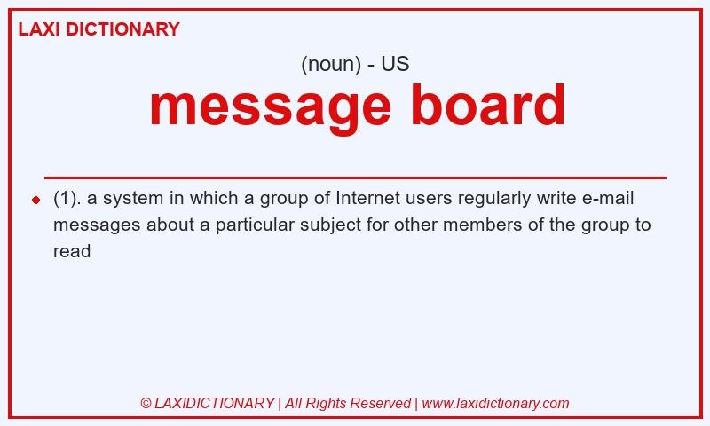 Definition message board in American English