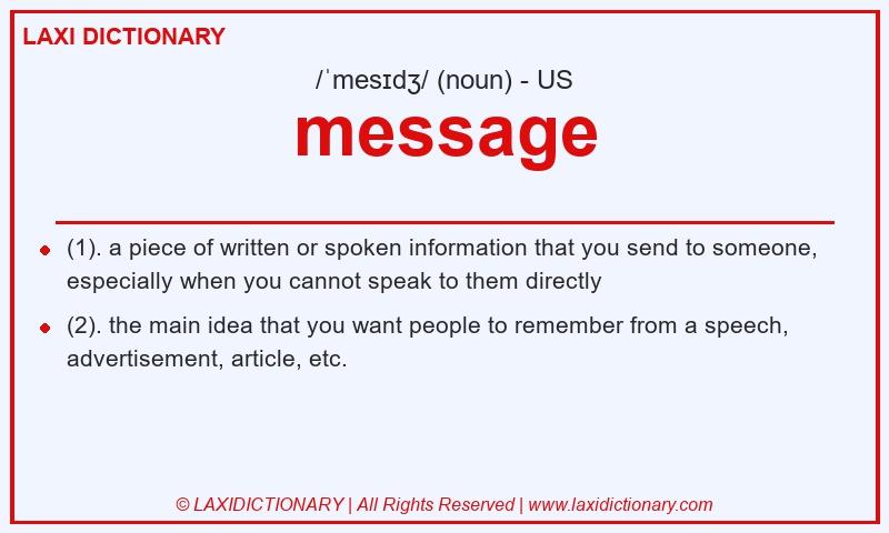 Definition message in American English