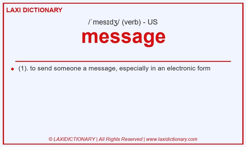 Definition message in American English