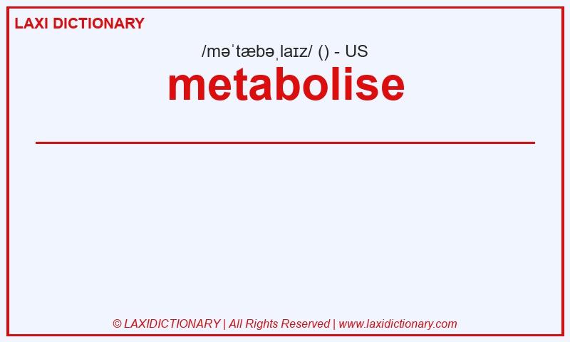 Definition metabolise in American English