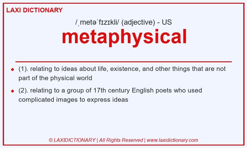 Definition metaphysical in American English