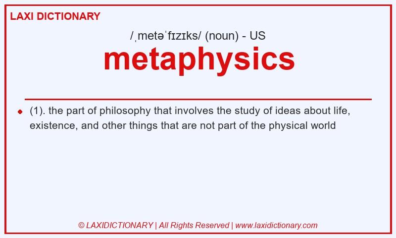 Definition metaphysics in American English