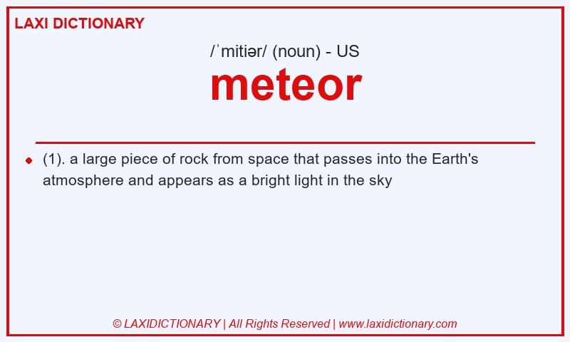 Definition meteor in American English