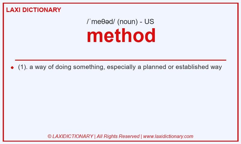 Definition method in American English