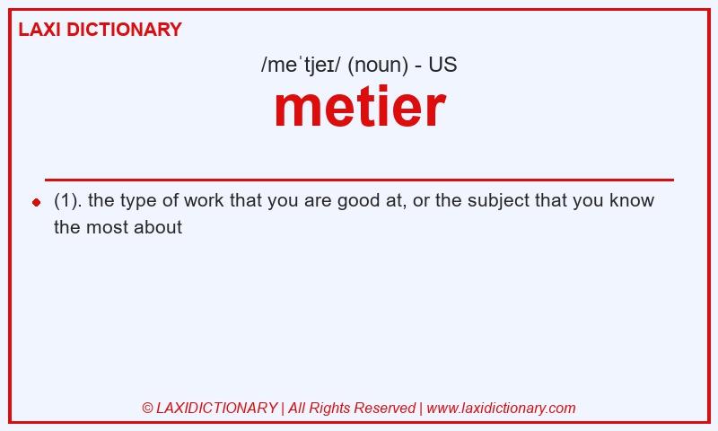 Definition metier in American English