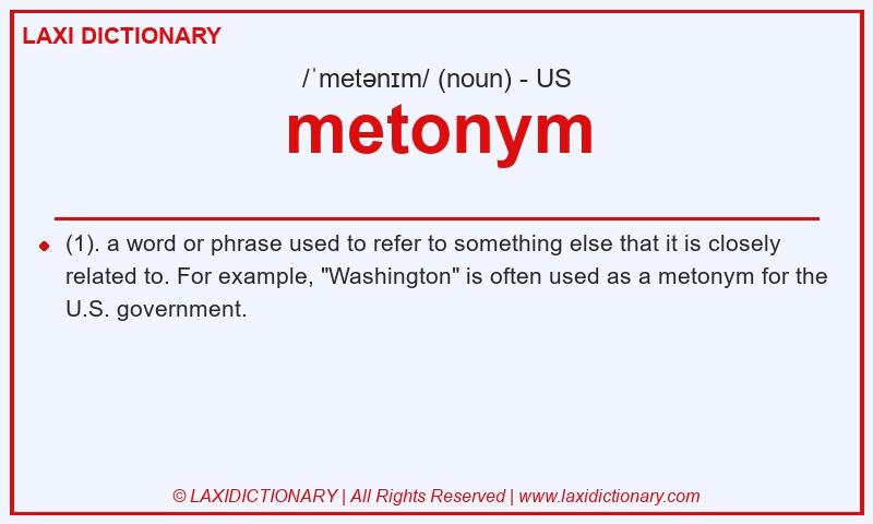 Definition metonym in American English