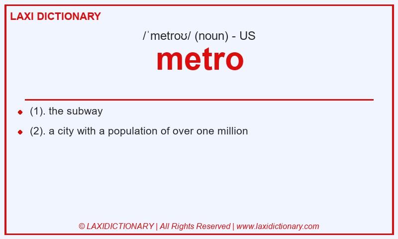 Definition metro in American English