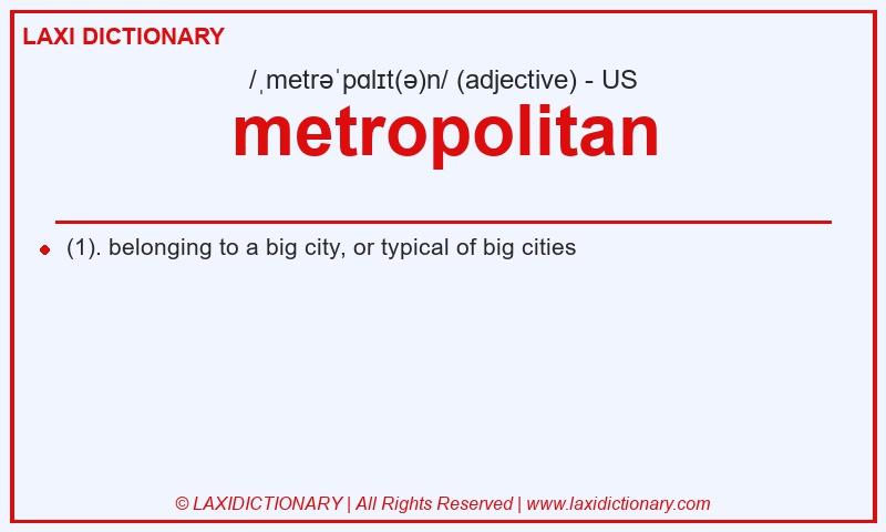 Definition metropolitan in American English