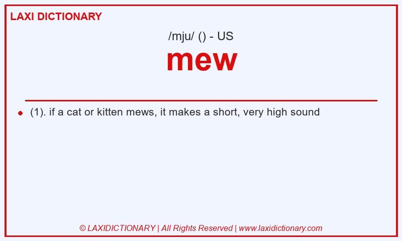 Definition mew in American English