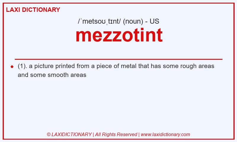 Definition mezzotint in American English