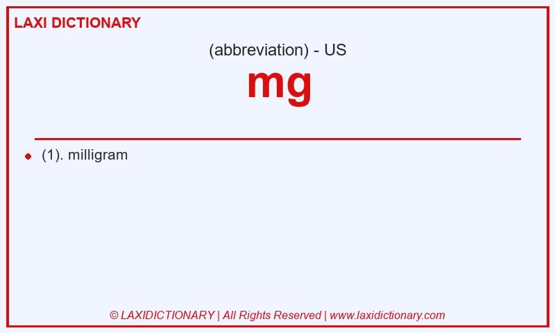 Definition mg in American English