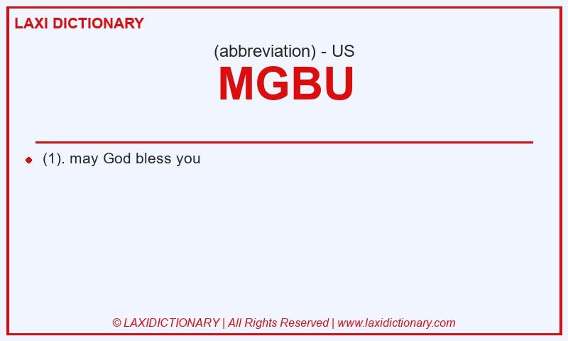Definition MGBU in American English