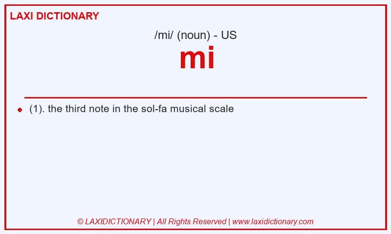 Definition mi in American English