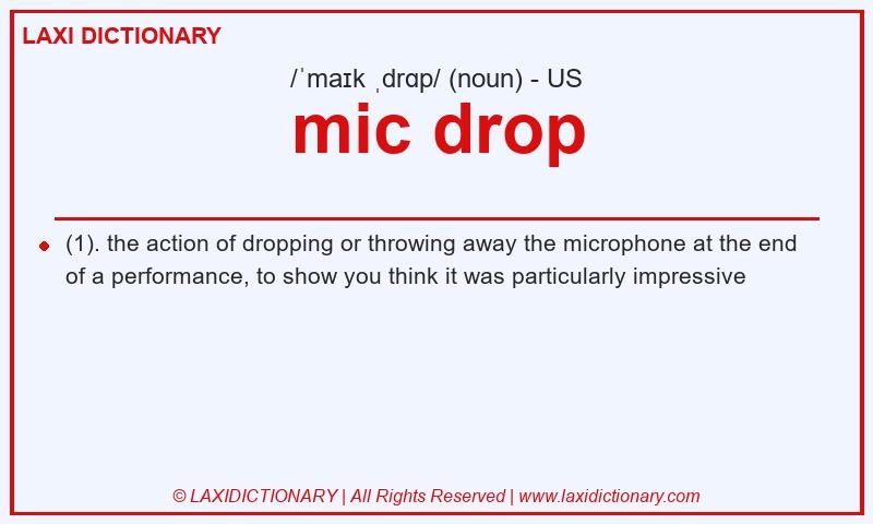 Definition mic drop in American English