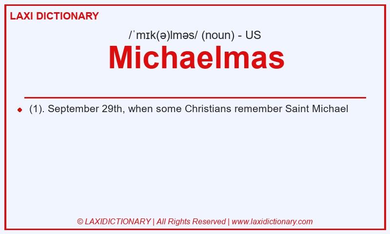 Definition Michaelmas in American English