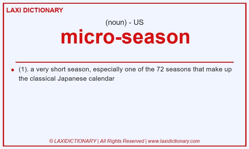 Definition micro-season in American English