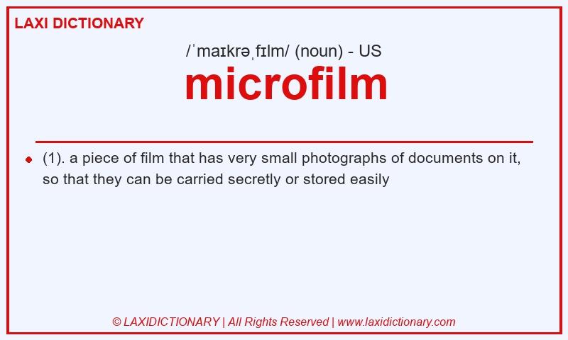 Definition microfilm in American English