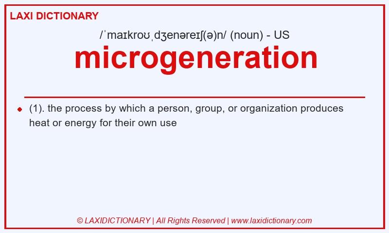 Definition microgeneration in American English