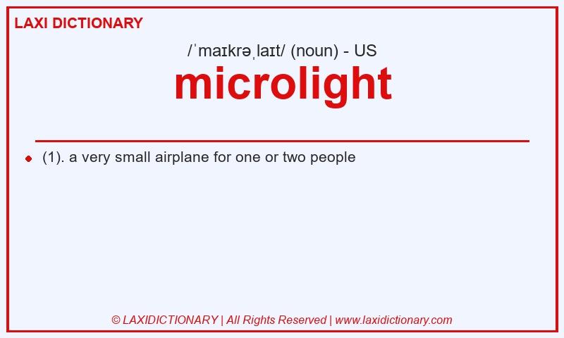 Definition microlight in American English