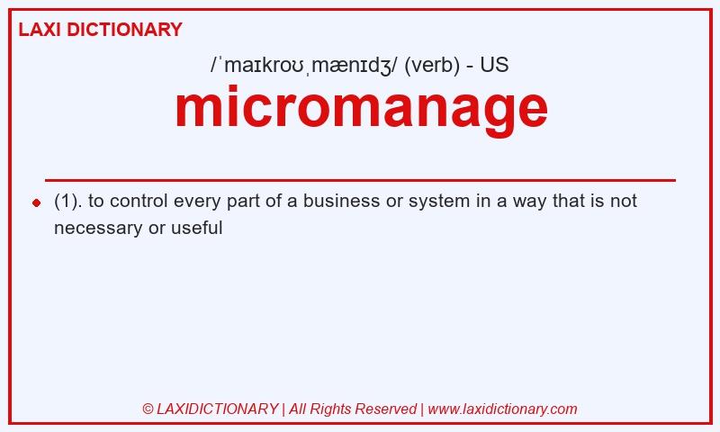 Definition micromanage in American English
