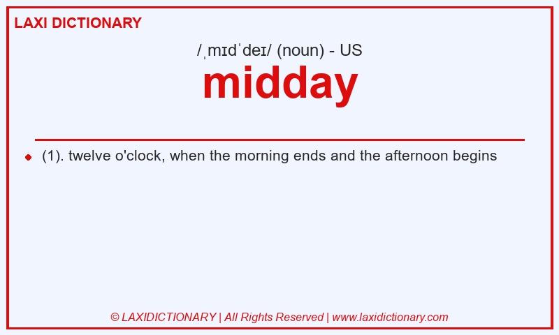 Definition midday in American English
