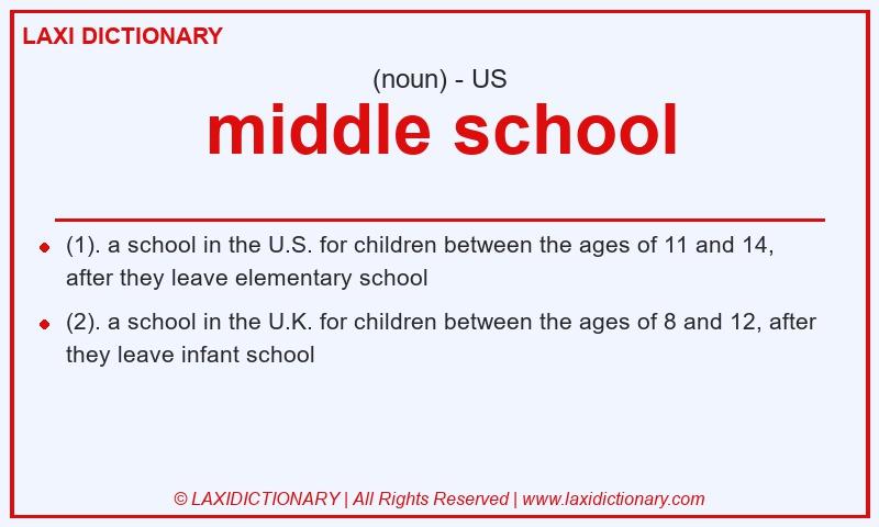 Definition middle school in American English