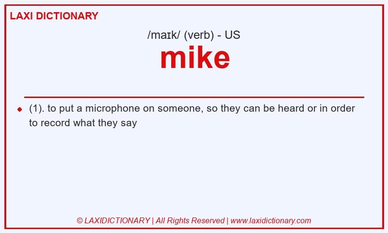 Definition mike in American English