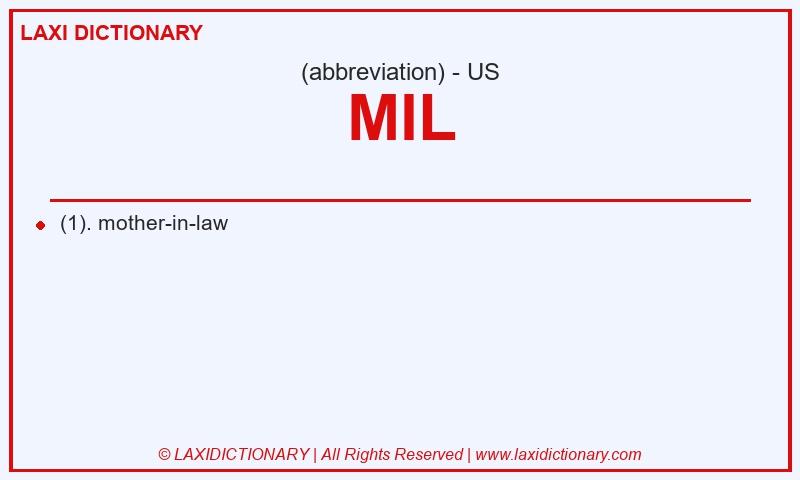 Definition MIL in American English
