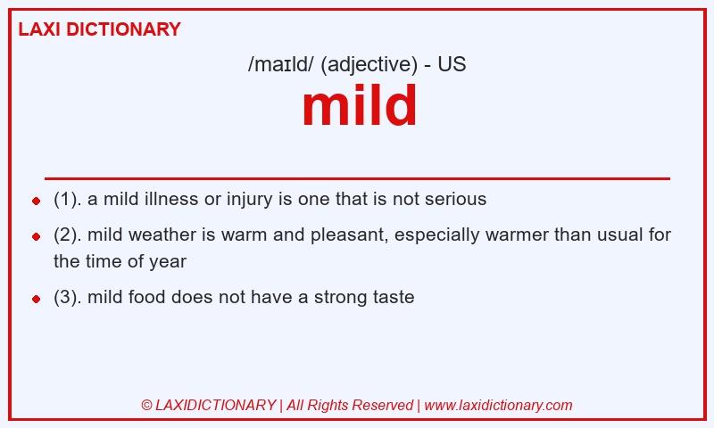 Definition mild in American English