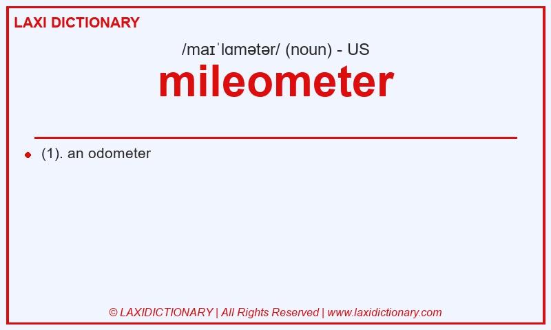 Definition mileometer in American English