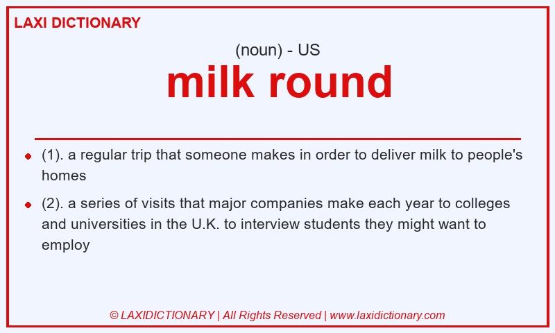 Definition milk round in American English