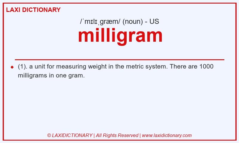 Definition milligram in American English