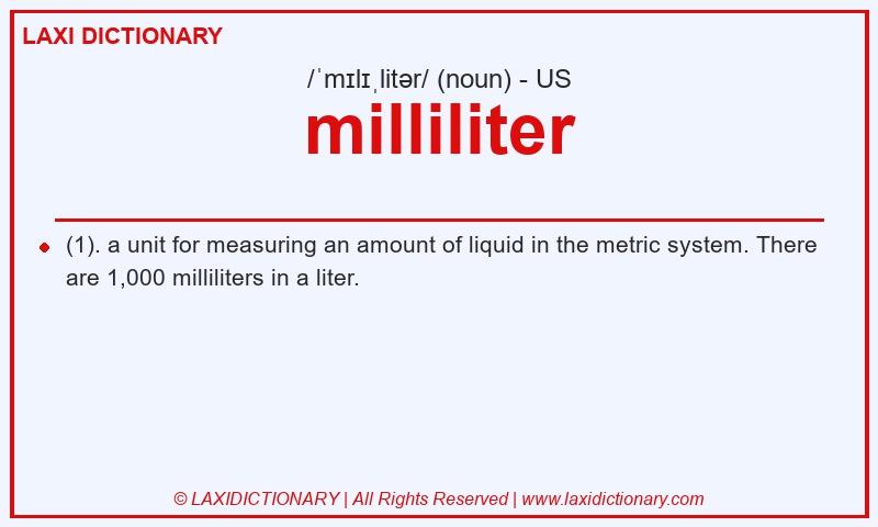 Definition milliliter in American English
