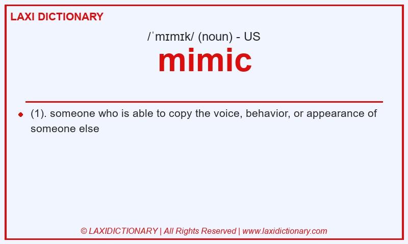 Definition mimic in American English