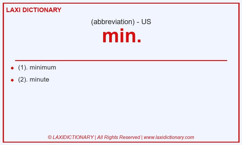 Definition min. in American English
