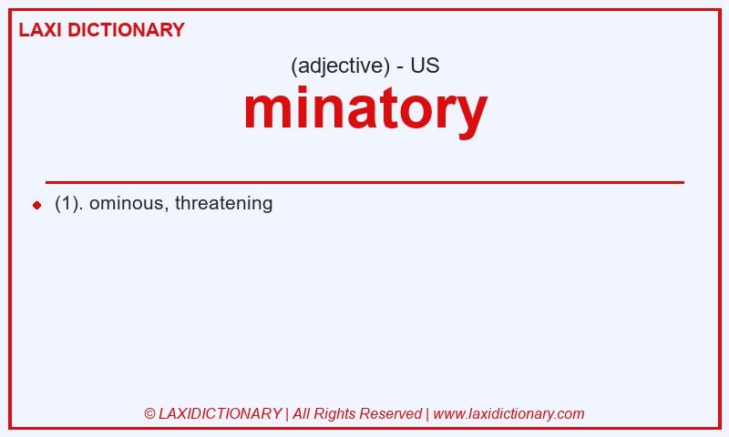 Definition minatory in American English