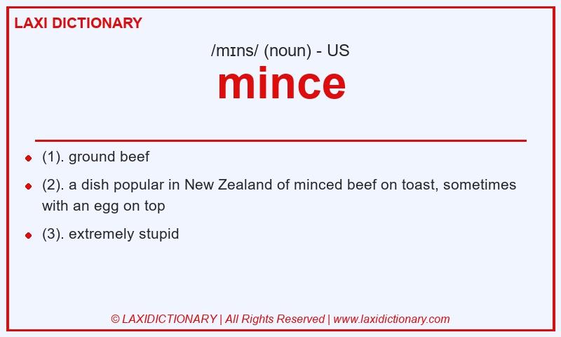 Definition mince in American English