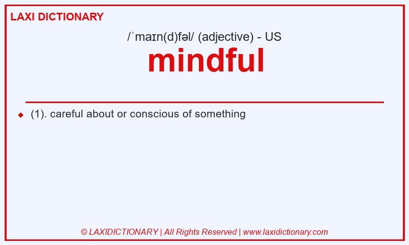 Definition mindful in American English