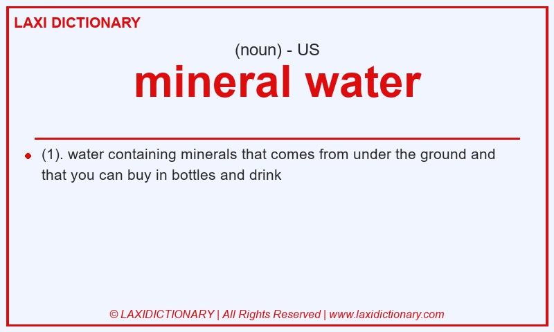 Definition mineral water in American English