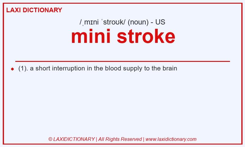 Definition mini stroke in American English