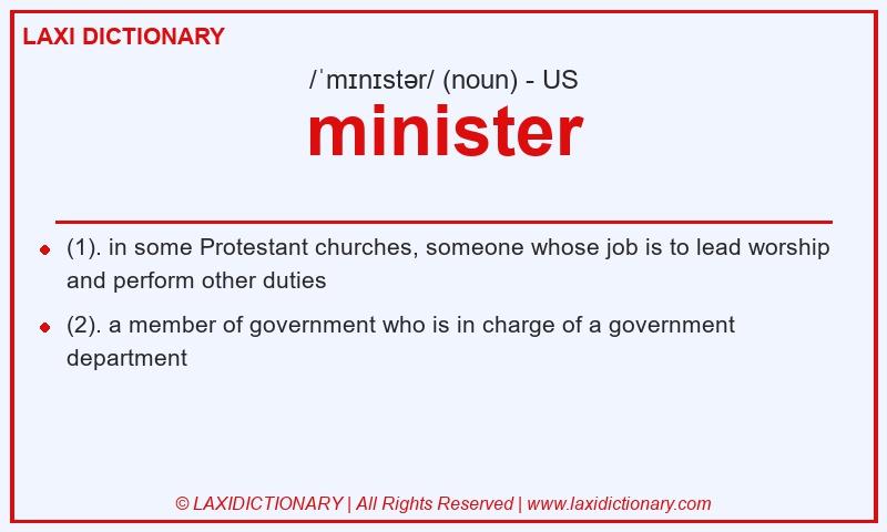 Definition minister in American English
