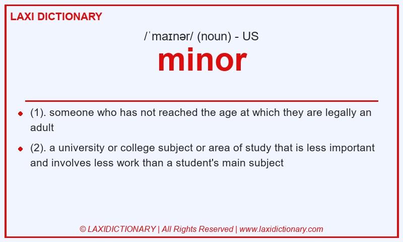 Definition minor in American English
