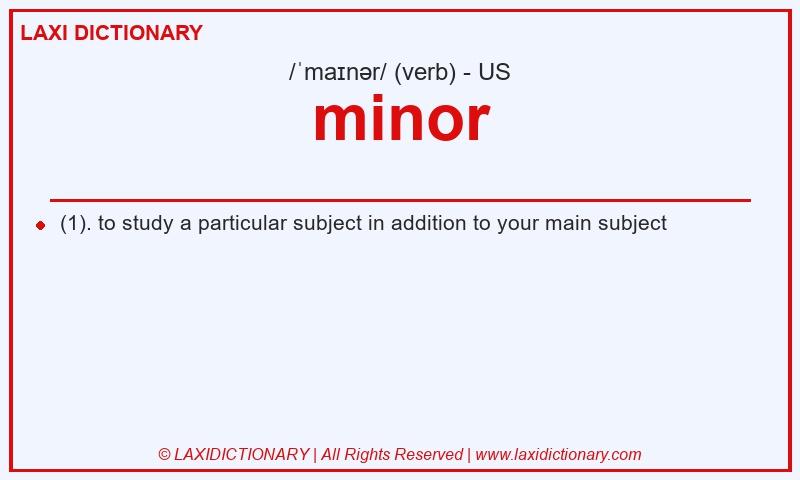 Definition minor in American English