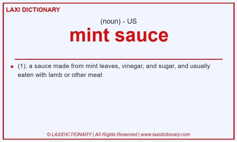 Definition mint sauce in American English