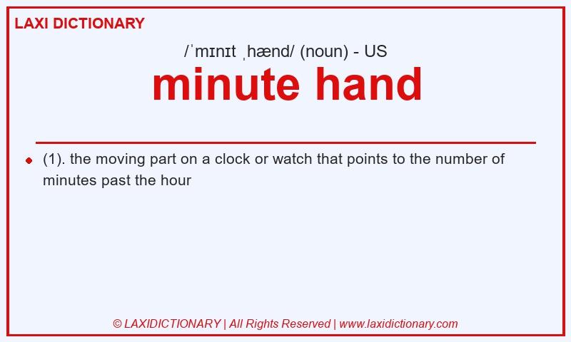 Definition minute hand in American English